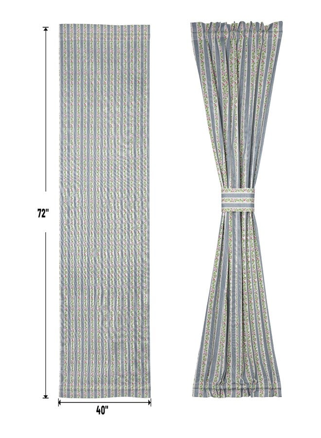 Moslovstar Linen French Door Curtains Set of 2, Elegant Country Style Wisteria Flower Front Door Curtain Dual Rod Pocket Tiebacks Included, 25" W x 72" L - Image 2